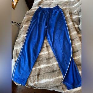Blue w/white stripe & zip hem track pants 30” inseam